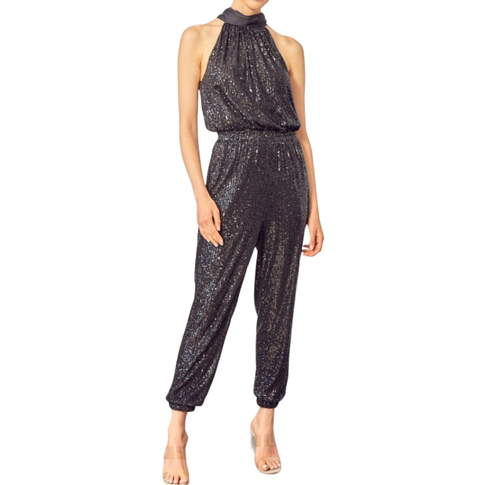 Mustard Seed Shimmering Charcoal Jumpsuit